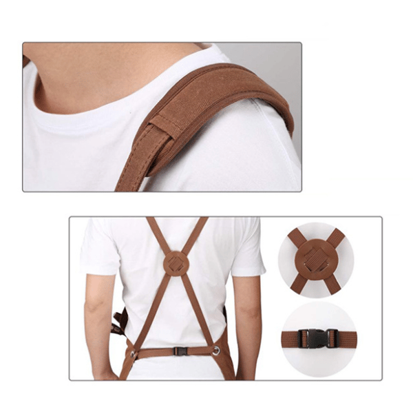 Welding Apron with 6 Pockets, Flame Retardant Heat Resistant Leather Work Apron, Carpenter Apron for Men for Blacksmith, Mechanic