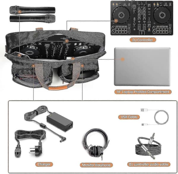 Opbevaringsetui til Pioneer DJ DDJ-FLX4/DDJ-REV1 Numark Mixtrack Platinum Fx Kompakt DJ-controller