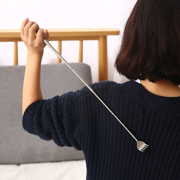 Retractable back scratcher silver