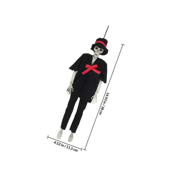 Halloween Bryllup Skelet Statue til Indretning Sort Plast Brudgom Figur