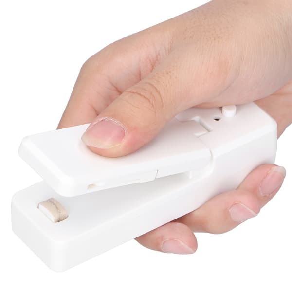 Bærbar Mini USB-opladelig Madposeforsegler til Snacks og Nødder Hvid