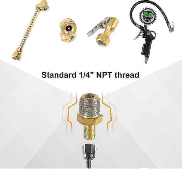1/4\" NPT till Schrader-ventil Mässingsluftpumpadapter 2-pack Edition 0118