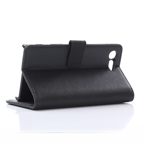 Kompatibel med Sony Xperia X Compact Retro Wallet Case Black Svart