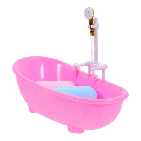Mini badekar leketøy dukkehus for lek 1 sett rosa ABS plastdekorasjon