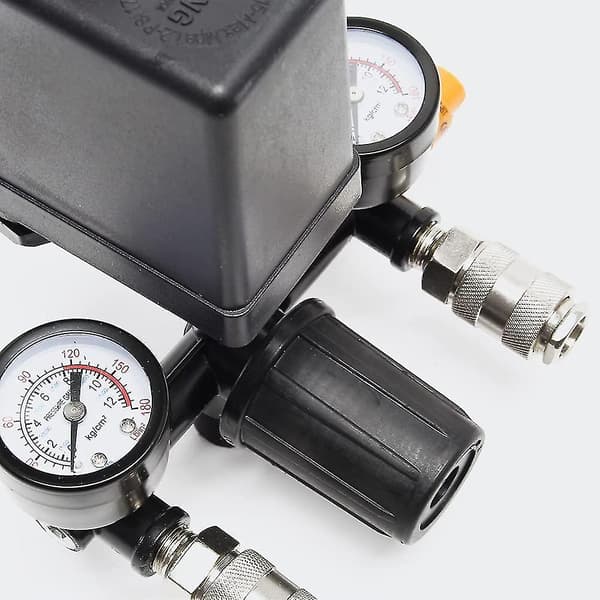 Trykregulator med trykkontakt til kompressor, trykkontakt med 2 displays