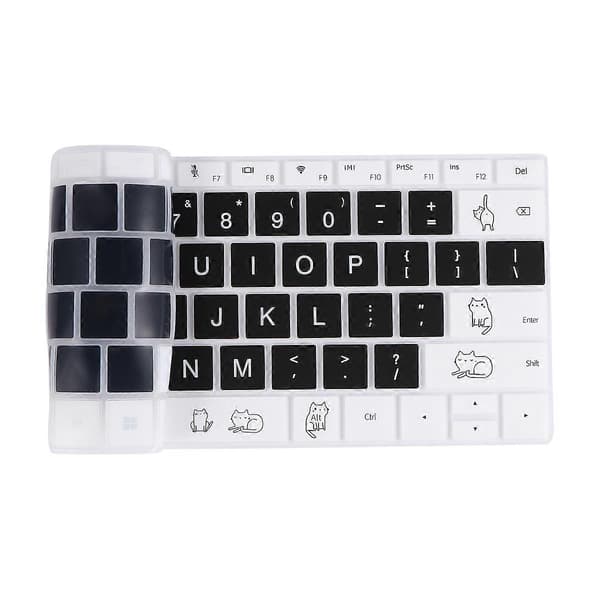Computer Tastatur Cover Silikone Membran til Bærbar Beskyttelse 1 Stk Sort