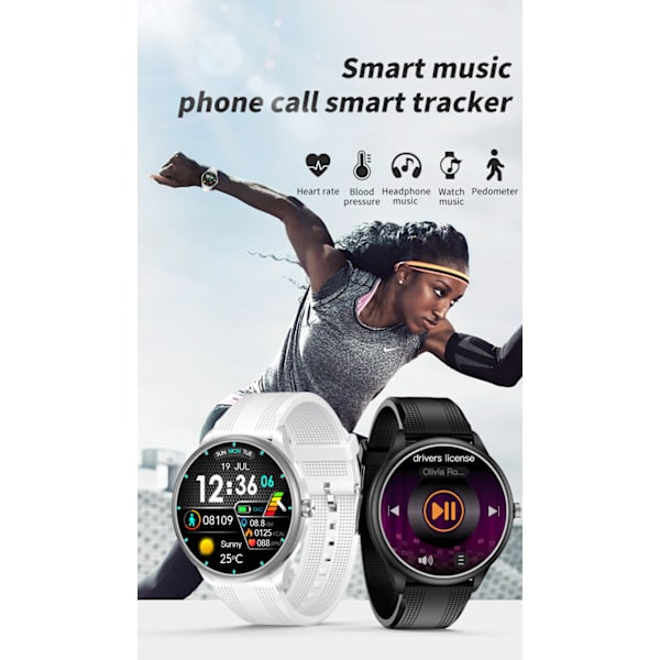 INF Smartwatch med puls, iltmætning, blodtryk, søvnmonitor