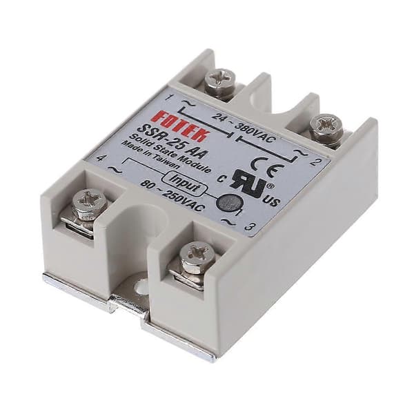 Solid State Relämodul SSR-25 AA 25A 250V 80-250V AC Ingång 24-380V AC Utgång