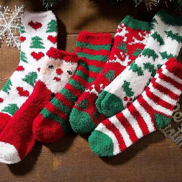 6 par julstrumpor julklapp fluffiga