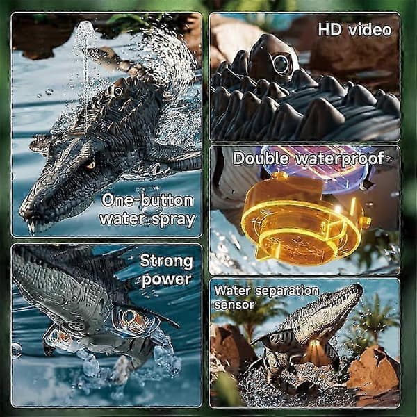 4DRC 4D-S11 2.4G RC Mosasaurus Vettä Ruiskuttava Vene Kameralla ja 1 Akulla MultiColor