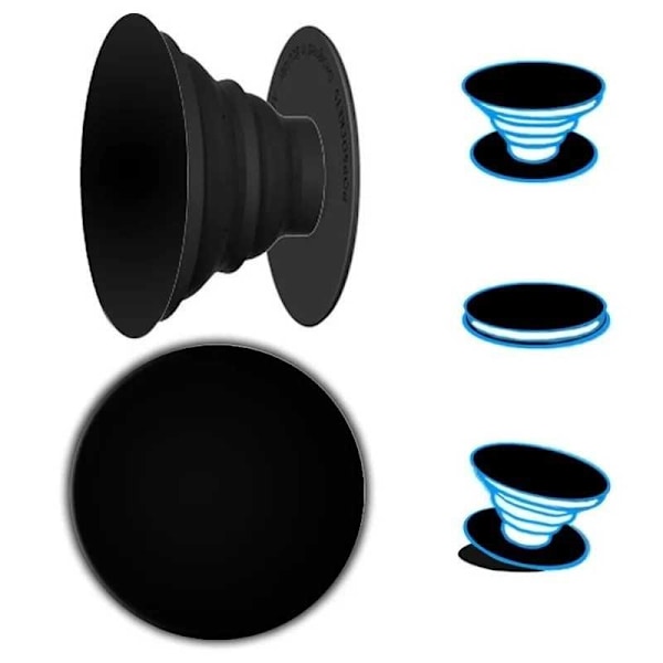 2-PACK Itsekiinnittyvät pidikkeet - Jalusta Black Svart