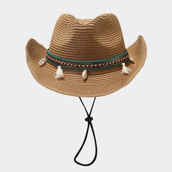 XJYDNCG Dame Cowboyhat, Stråhat, Sommer Solhat til Kvinder og Mænd - Hvid