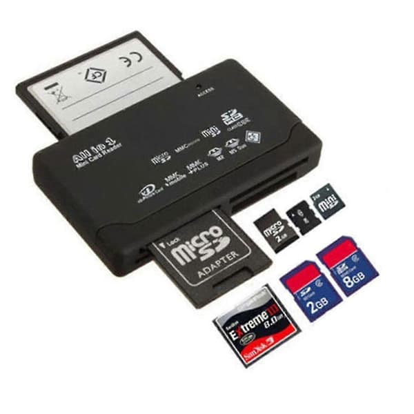 Allt-i-ett kortläsare USB 2.0 SD-kortläsaradapter stöder TF CF SD Mini SD SDHC MMC MS XD (1 st)