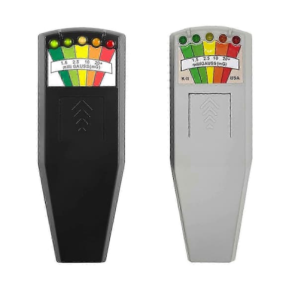 LED EMF-måler Magnetfelt-detektor Spøkelsesutstyr White