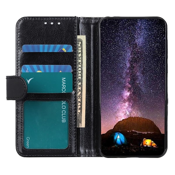 Motorola Moto G31 / G41 Kotelo Retro Nahka Musta 65