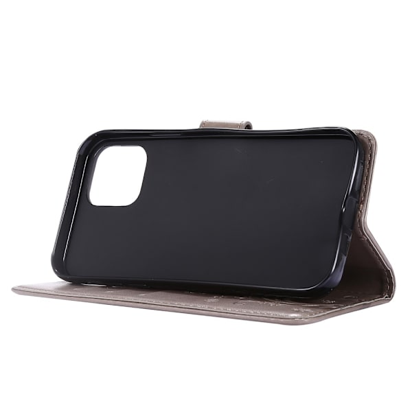 iPhone 12 / 12 Pro - Blomster Cover - Grå Grå Grey Grå