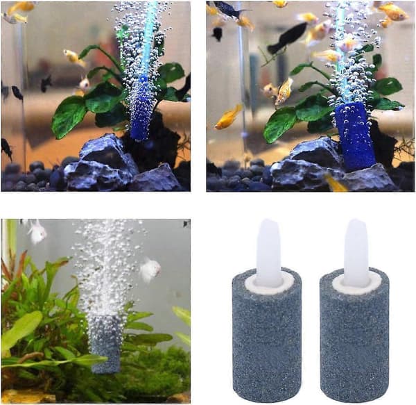 Akvarieluftstenar, 10 stycken 2,5 cm cylinderbubblediffusor för akvarieluftpump