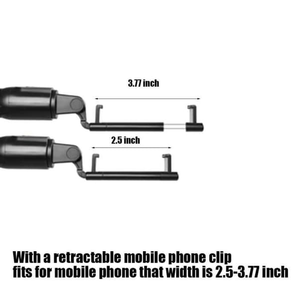 2-i-1 Selfie Stick Stativ - LAT - K07 - Bluetooth Fjärrkontroll - iOS/Android Kompatibel - Svart