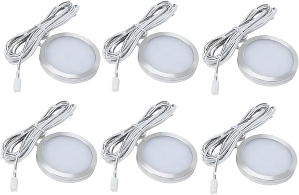 6 Pcs. Interior LED Spotlight 12V 2W Recessed Ceiling Light for RV, Van, Caravan, Boat, Warm White