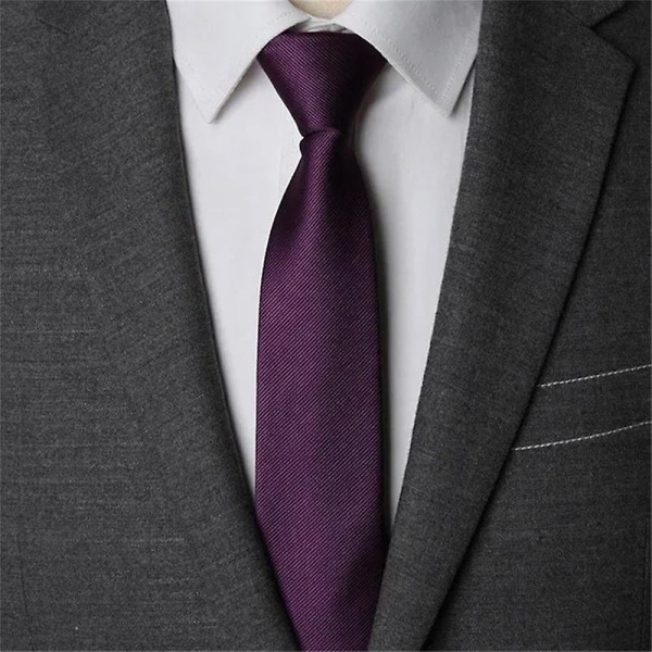 Uusi muotoilu Valmiiksi sidottu vetoketjullinen kravatti miehille tai naisille, yksivärinen kapea polyesterisolmio, 5 cm 8 väriä