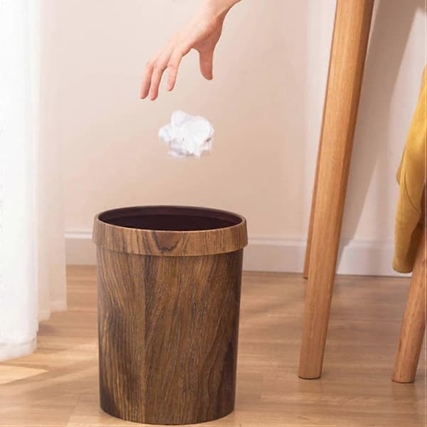 Soptunna i imiterat trä för köksbruk plast 1 st