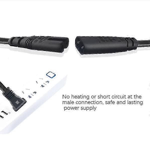 IEC320 C8 til 2X C7 Y Split AC-ledning, IEC Figur 8 Han til 2 Hun 1 ind 2 ud AC-kabel black