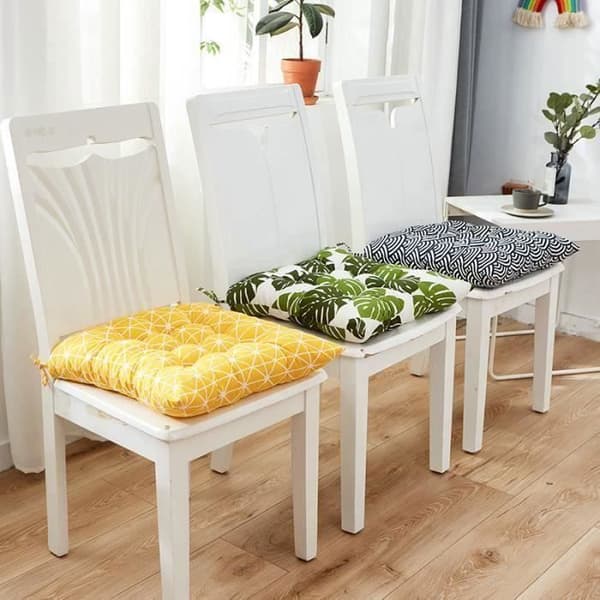 Stolputer - CUNEARY - Sett med 6 - 40x40 cm - Hvit - Hageputer - Utendørs