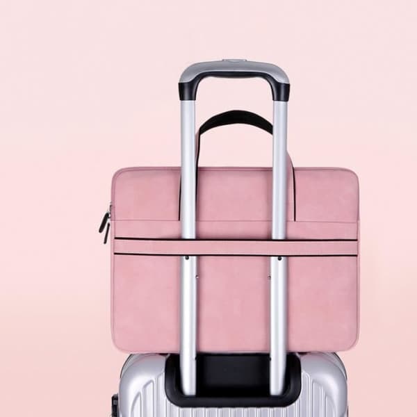 Bærbar computer sleeve - Leytn® - 15,6 tommer - PU læder - Vandtæt - Pink