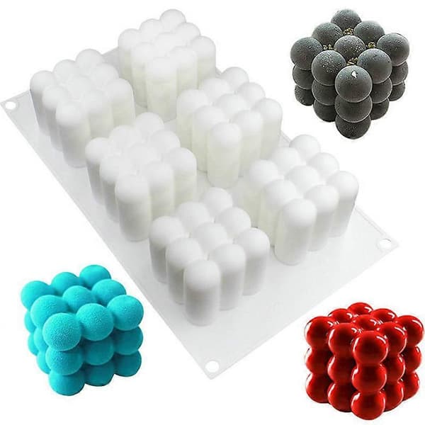 Mousse Kageform Silikone | Stearinlys Silikoneform | Silikoneform-3d-kube