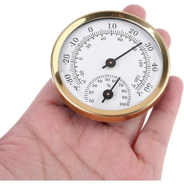 Analog visning af temperatur og luftfugtighed til indendørs termometer og hygrometer