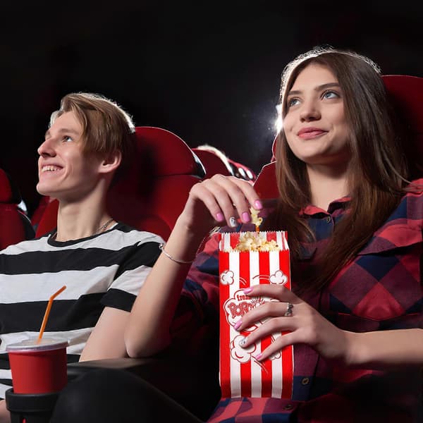 Popcornpose Papir Popcornposer for Oppbevaring Bruk Trykte Godteposer 100 Stk