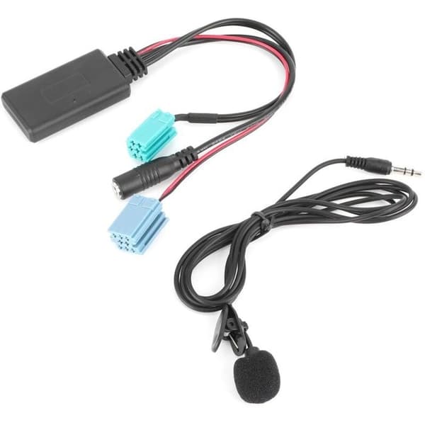 6-bens Bluetooth-lydkabel, AUX-IN stereo biladapter med mikrofon, egnet til Clio/Espace/Megane