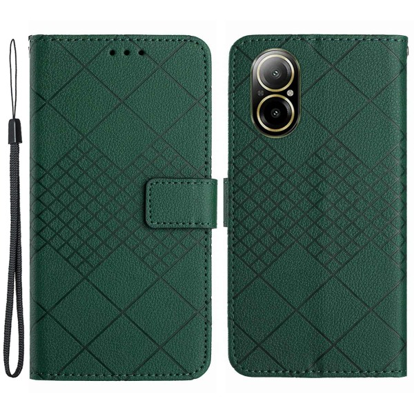 HT06 för Realme C67 4G case Litchi Texture cover med plånbok