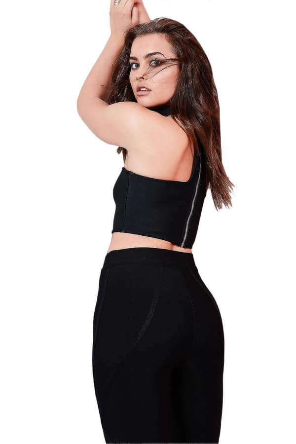 Lovemystyle Sorte Bandage Materiale Leggings Black S