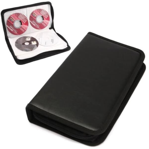 CD-oppbevaringsveske, mappe for 80 CD-er/DVD-er/Blu-ray-er, oppbevaringsperm, bærevesker, plassbesparende for kontor, stue