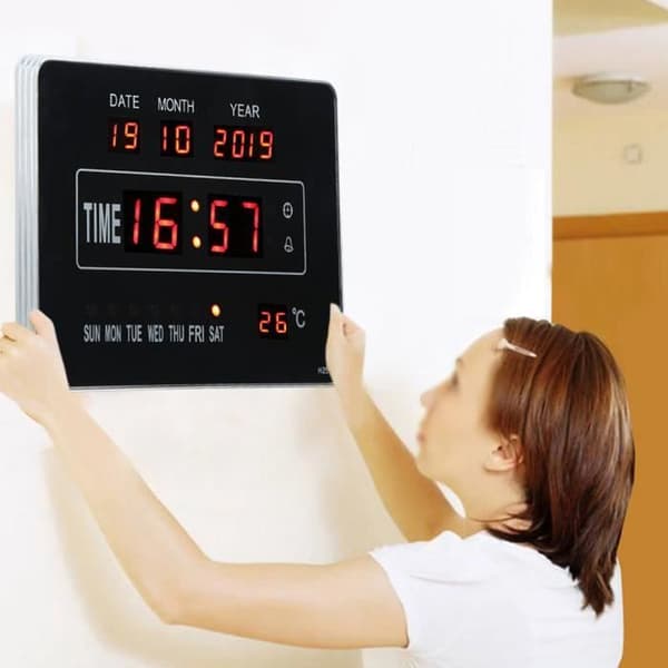 Fydun Digital Kalenderur Elektronisk Kalender Tid Temperatur Display