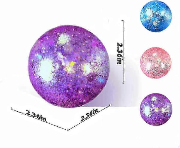 Fidgetleksaker för barn 3-pack - Långsamt stigande glittergelstressbollar för vuxna, maltosockerstressbollar sensoriska klämbollar för ångest