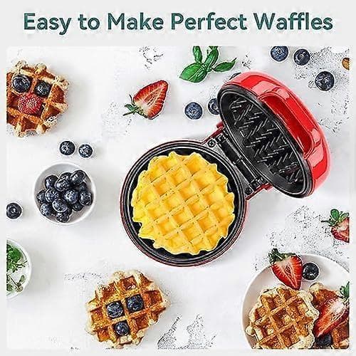 Mini Waffle Iron, Waffle Maker, Ready Indicator Light, Non-stick Coating, Cool Handle, Compact Size Green