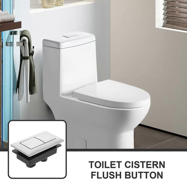 Toiletvandtank trykknap til dobbelt skyl 2 stk. sort ABS-materiale