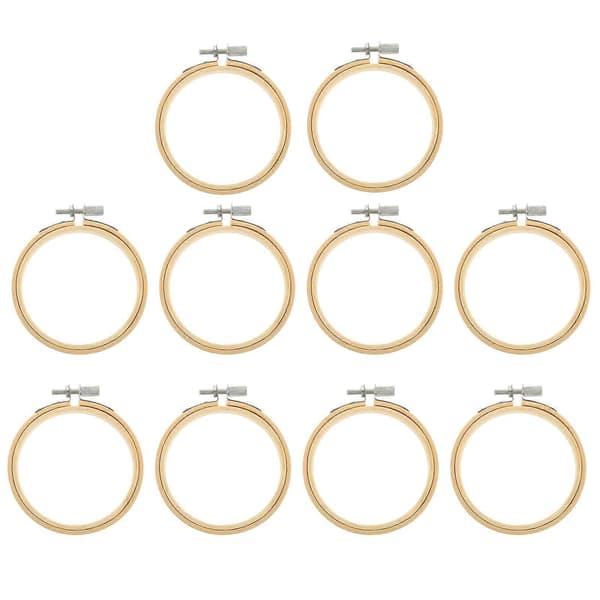 DIY-bambuvanteet ristipistorenkaat askarteluun, 10 kpl pakkaus