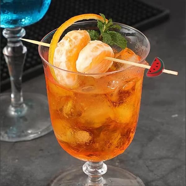 Cocktailpinnar - ZGEER - Förpackning med 100 - Trä - 12 cm - Vattenmelonform - Röd