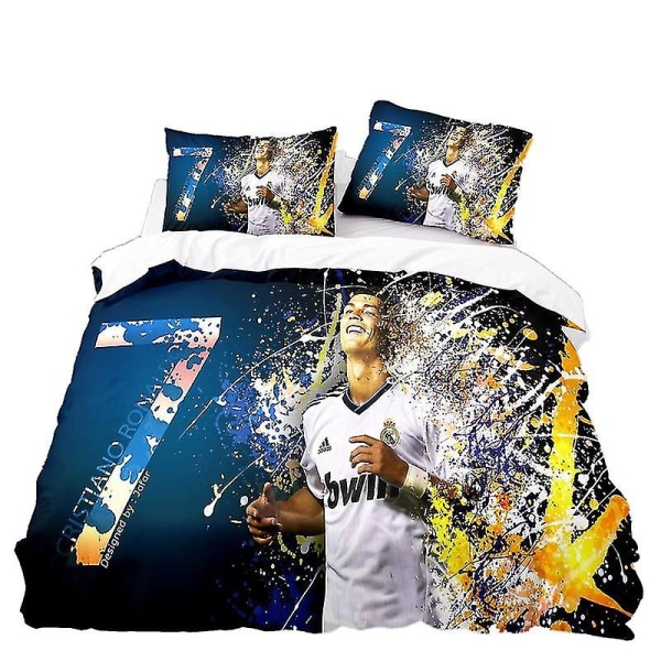 Digitalt trykt sengesæt Football Star 3 stk. Børnedrømme sengesæt Dynebetræk og pudebetræk