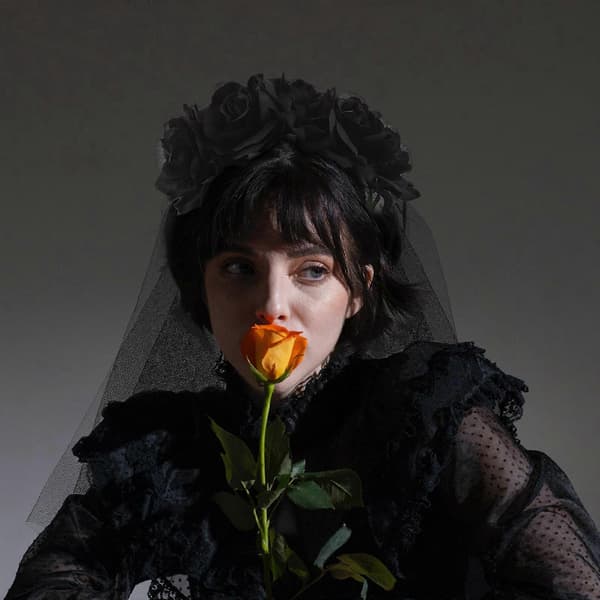 Halloween Rose Hodeplagg Svart Slør for Kvinner