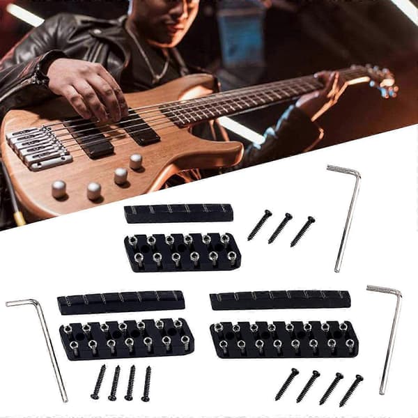 Gitarrlås Sadel Gitarrdelar Med Skiftnyckel Används Med Tremolo Toppmonterad Design Instrumenttillbehör Svart 6 string