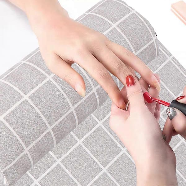 Håndpude PU Måttesæt til kvinder 1 sæt lysegrå manicureværktøj