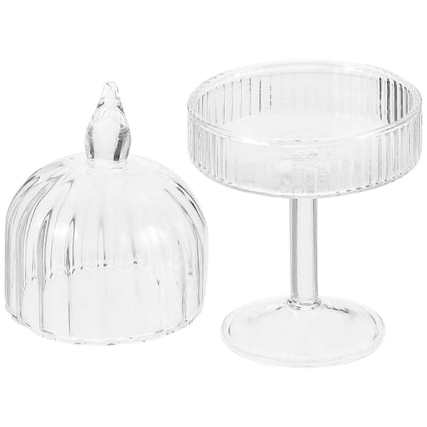 Transparent miniatyrkakfat för dekoration 1 set dockhusdisplay
