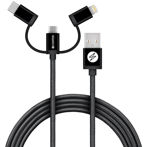 USB-A–Lightning-, USB-C- ja Micro-USB-kaapeli 1,5 m, musta 64