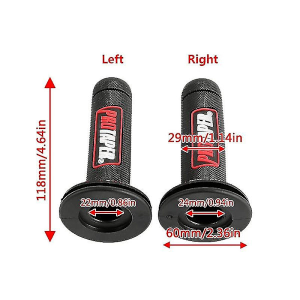 7/8\" 22mm Ohjaustangon Kahvat Moottoripyörän Protaper Ohjaustangon Kahvat Pro Taper Motocross Ohjaustangon Kahvat Kumigeeli Käsikahvat Jarrut (Punainen)
