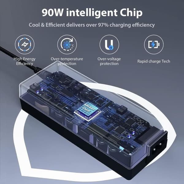 90W universell PC-lader - ZGEER - 15 kontakter - Hurtiglading