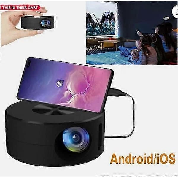 4K Mini Projektor 8000 Lumen LED 1080P WiFi Android/iOS Portabel Hemma Bio US[D],A